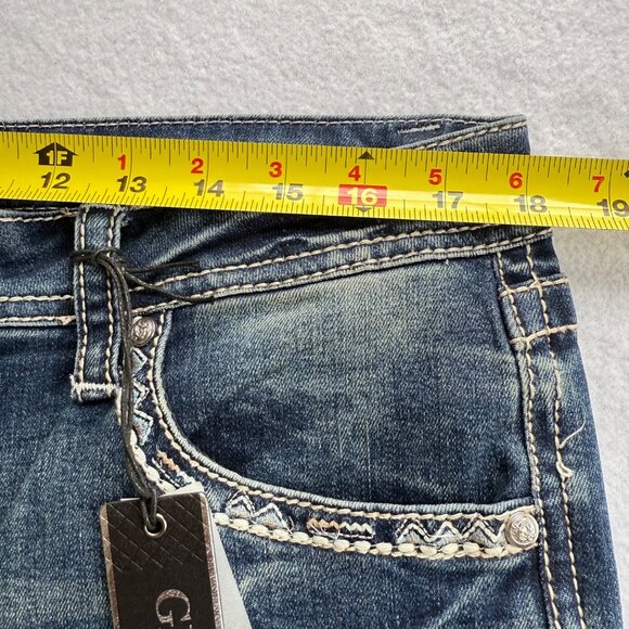 Grace In LA Women's Embroidered Easy Fit Boot Cut Stretch Blue Jeans Size 33 NWT - Picture 7 of 10